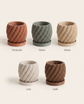 Matera Espira en sus cinco colores: Terracota, Salvia, Arena, Lino y Café